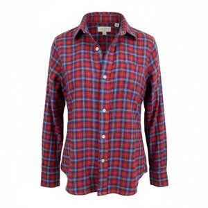 Frank & Eileen Barry Cotton Flannel Shirt | Soft Plaid Button-Down Small